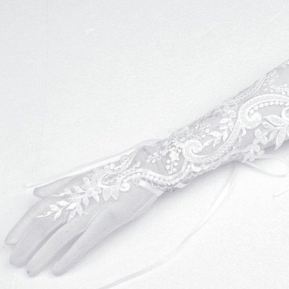 Women's Gothic Strappy Floral Embroidered Gloves