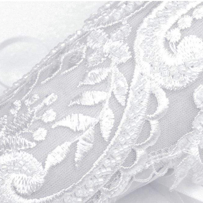 Women's Gothic Strappy Floral Embroidered Gloves