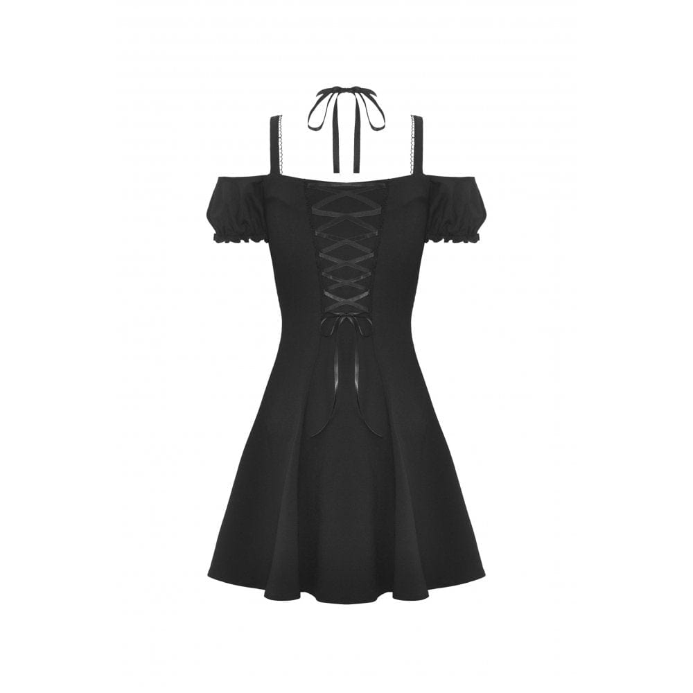 Women's Gothic Strappy Off Shoulder Dress