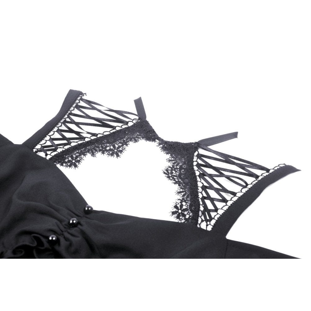 Women's Gothic Strappy Off Shoulder Dress