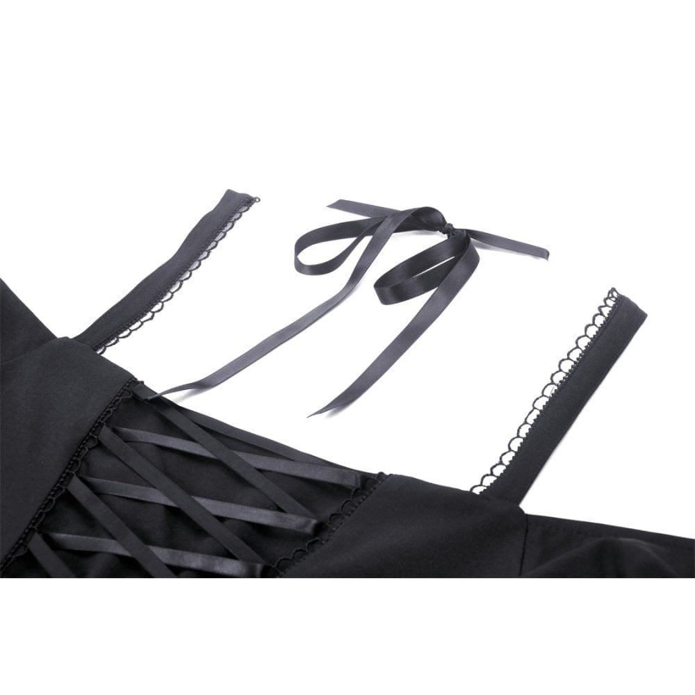 Women's Gothic Strappy Off Shoulder Dress