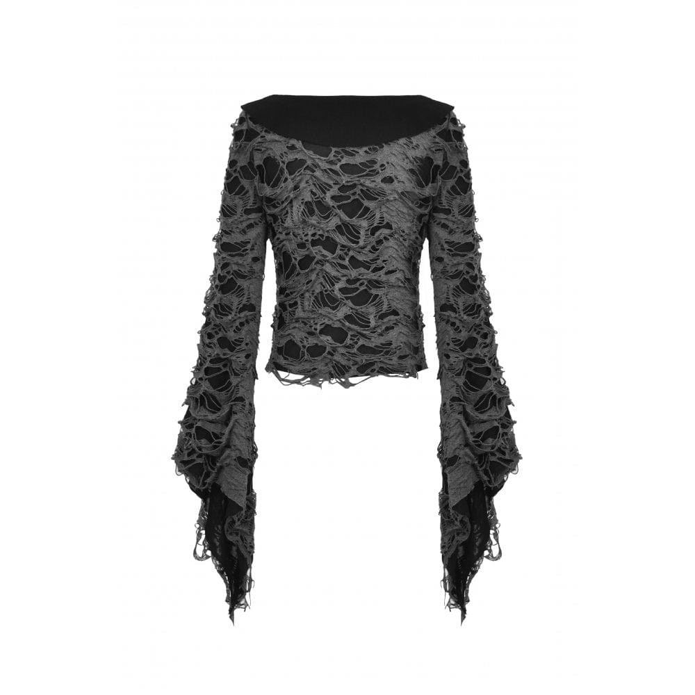 Women's Gothic Strappy Ripped Cardigan