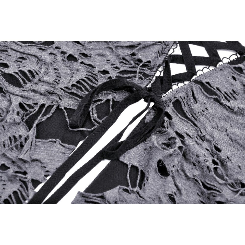Women's Gothic Strappy Ripped Cardigan