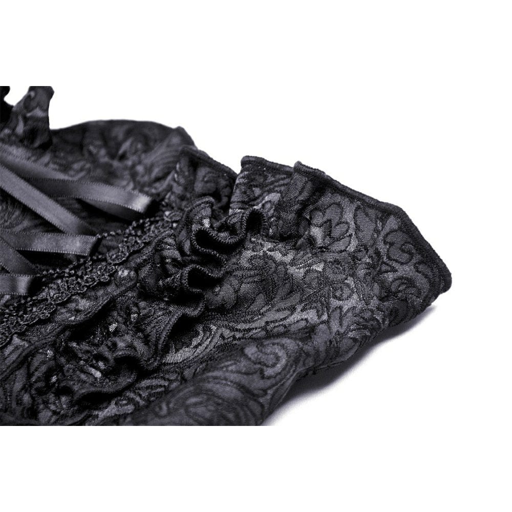 Women's Gothic Strappy Ruffled Mesh Tunic Skirt