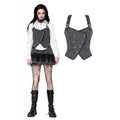 Women's Gothic Striped Buckled Waistcoat