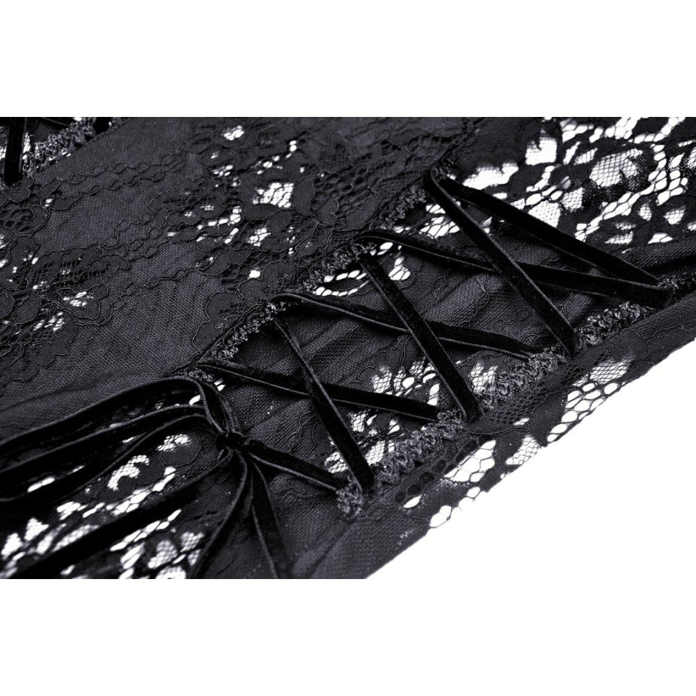 Women's Gothic Turn-down Collar Irregular Lace Jacket