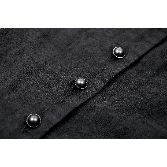 Women's Gothic Turn-down Collar Lace Splice Shirt