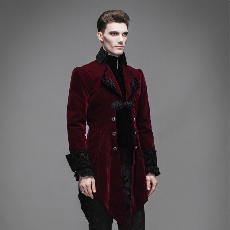 Men's Ruffled Sleeve Vintage Tailcoat