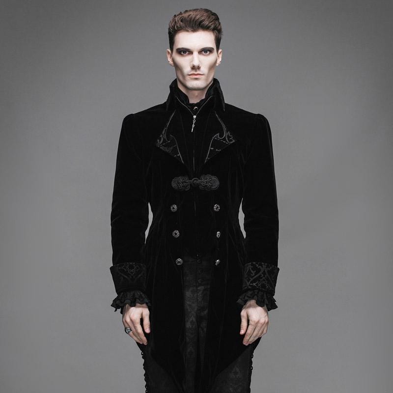 Men's Ruffled Sleeve Vintage Tailcoat