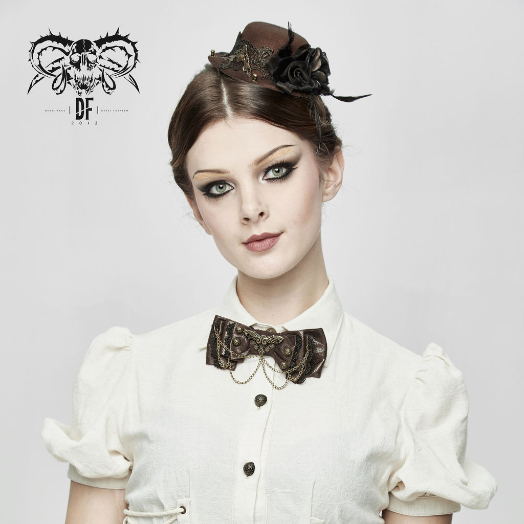 Unisex Vintage Chains Multi-layered Bow Tie