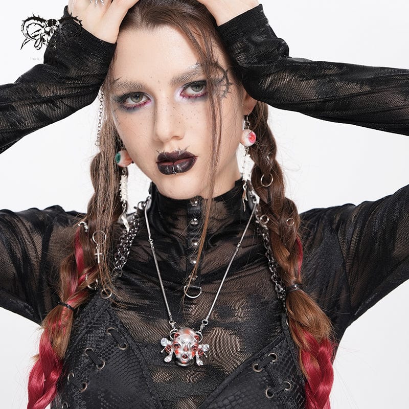 Women's Cyberpunk Alien-Core Crying Robot Necklace