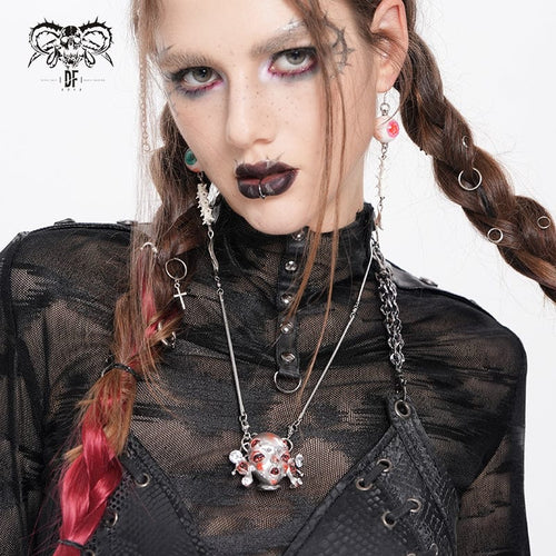 Women's Cyberpunk Alien-Core Crying Robot Necklace