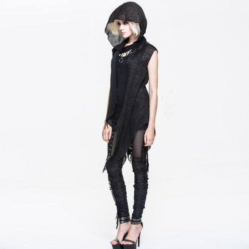 Women's Distressed Cowl With Lacing