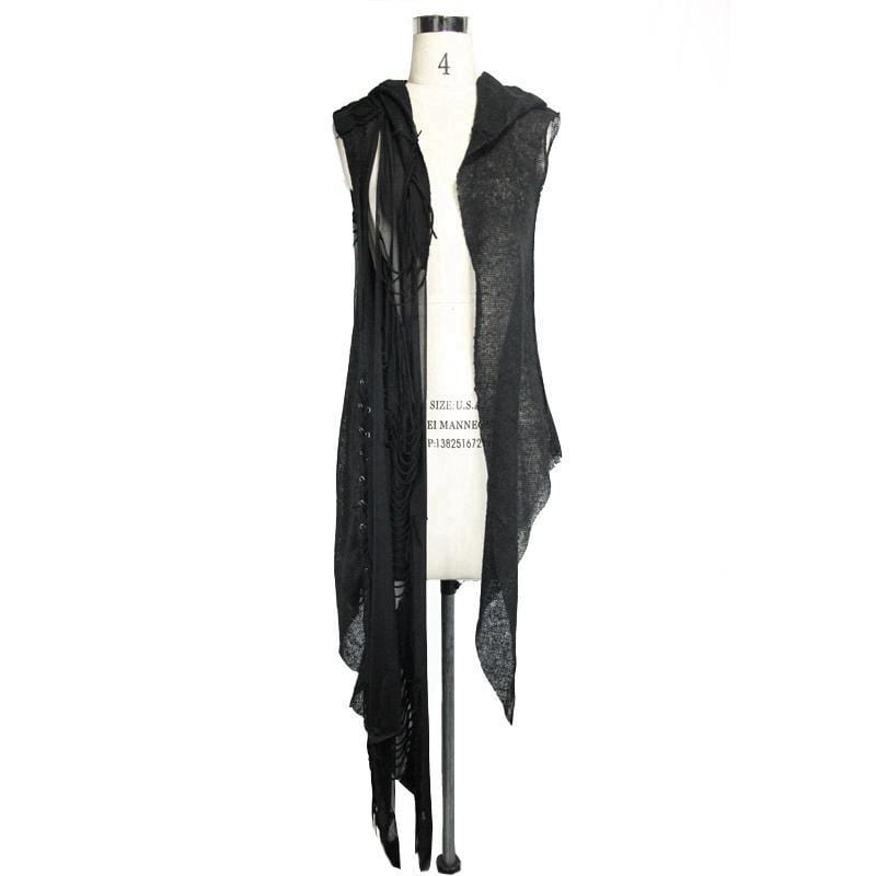 Women's Distressed Cowl With Lacing