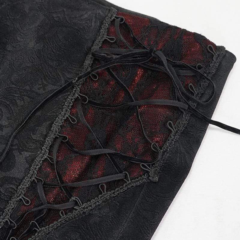 Women's Gothic Lace Splice Zipper Pants