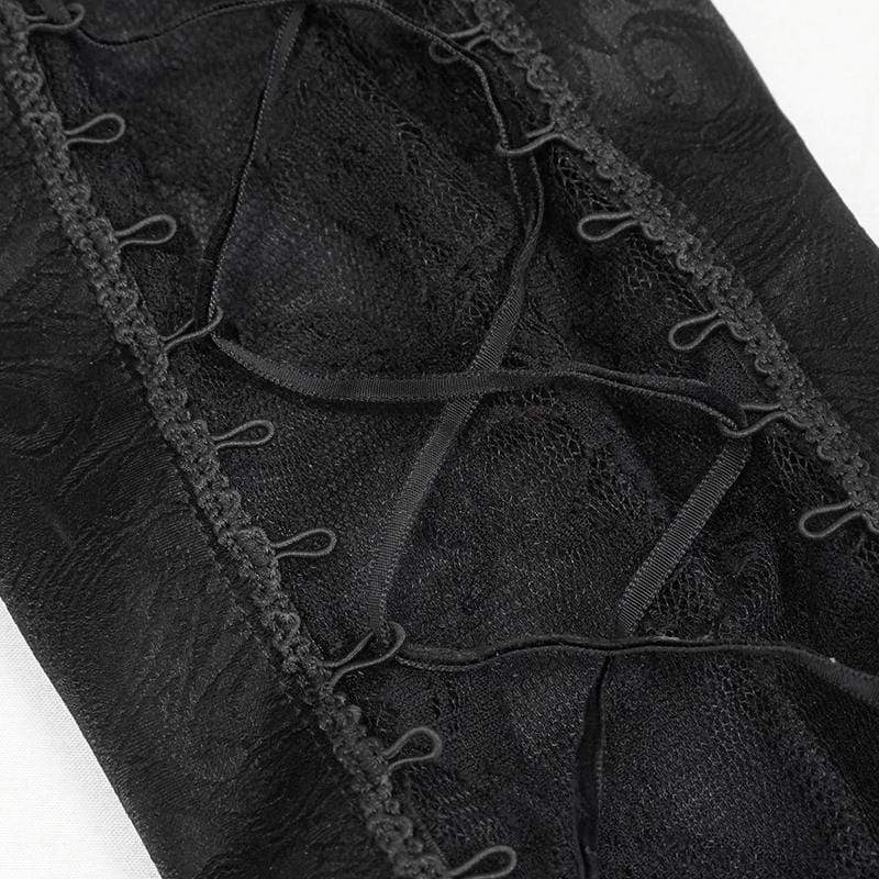 Women's Gothic Lace Splice Zipper Pants