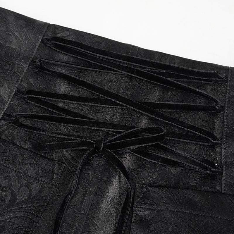 Women's Gothic Lace Splice Zipper Pants
