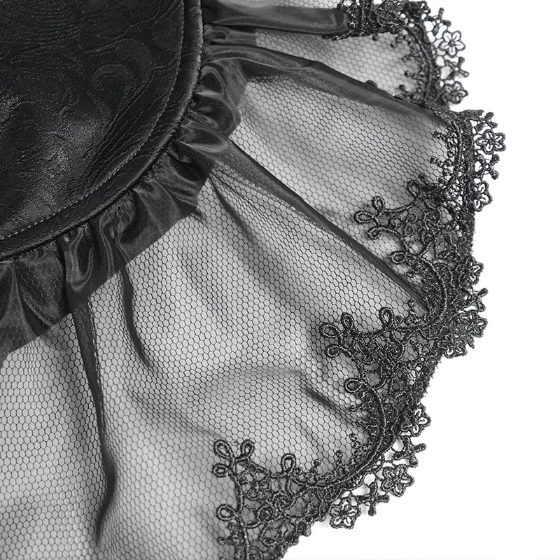 Women's Gothic Lace-up Beaded Ruched Velvet Long Sleeved Shirt