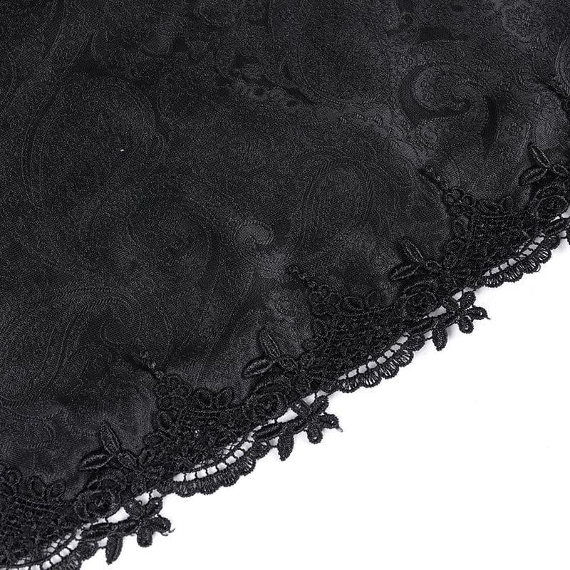 Women's Gothic Lace-up Halter Lace Irregular Hem Dress