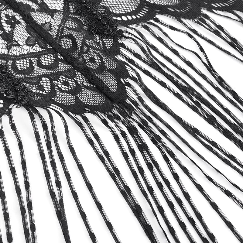 Women's Gothic Mesh Floral Crocheted Lace Top