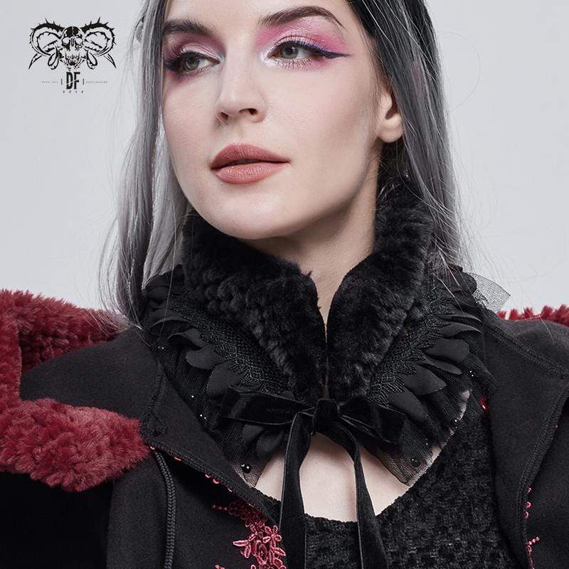 Women's Gothic Mesh Splice Strappy Scarf Black