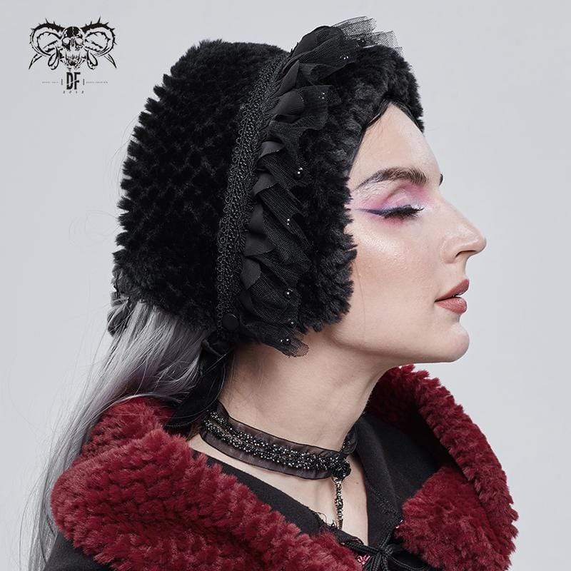 Women's Gothic Mesh Splice Strappy Scarf Black