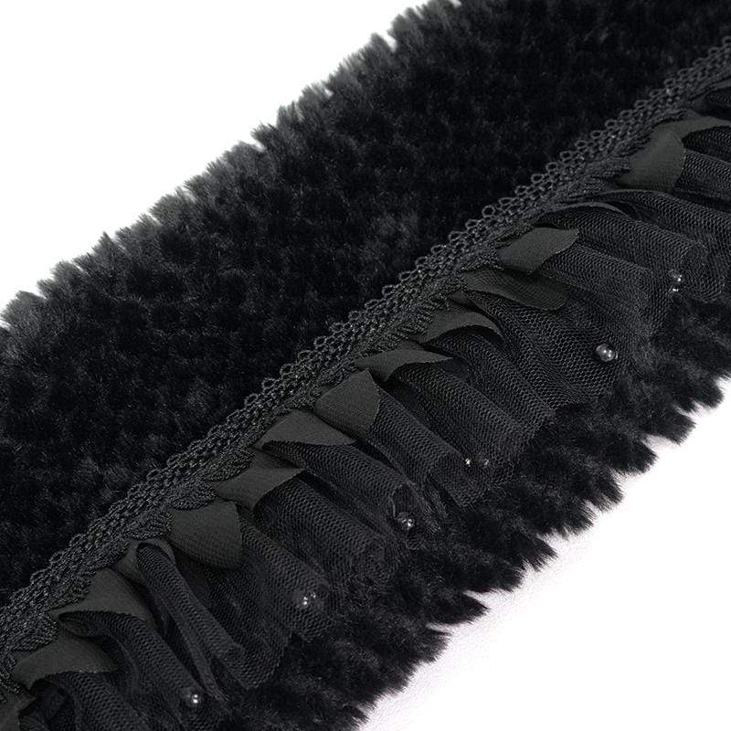Women's Gothic Mesh Splice Strappy Scarf Black
