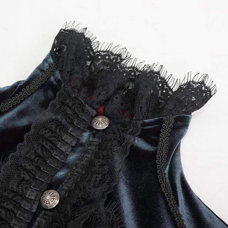 Women's Gothic Puff Sleeved Lace Splice Shirt