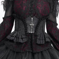 Women's Gothic Ruffled Lace Splice Underbust Corset Black