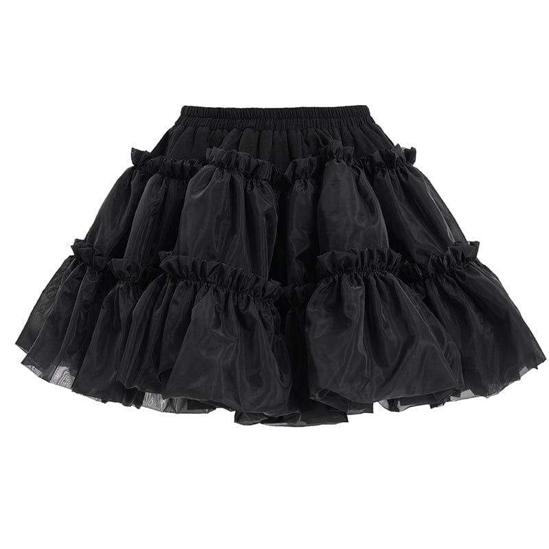 Women's Gothic Ruffled Mesh Bubble Short Skirt