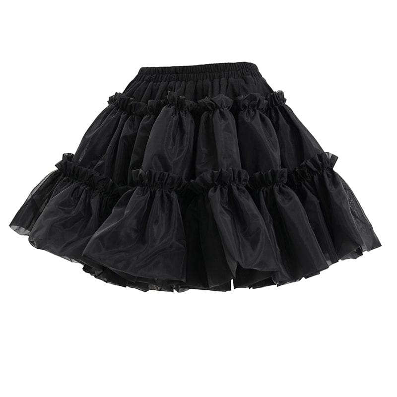 Women's Gothic Ruffled Mesh Bubble Short Skirt