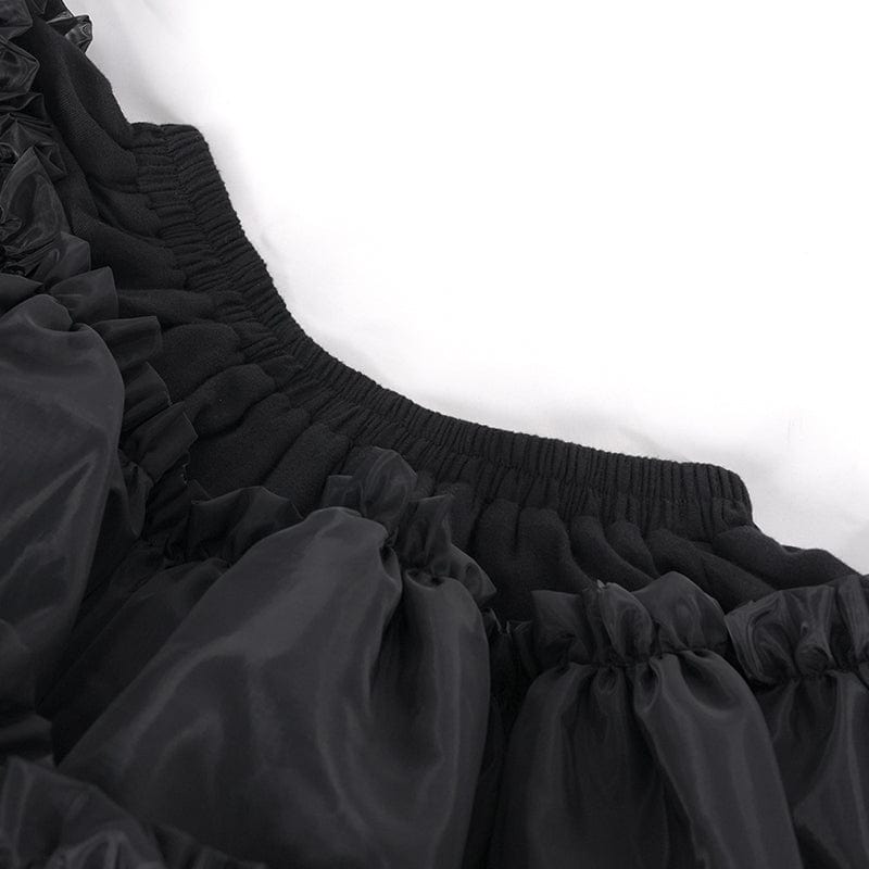 Women's Gothic Ruffled Mesh Bubble Short Skirt