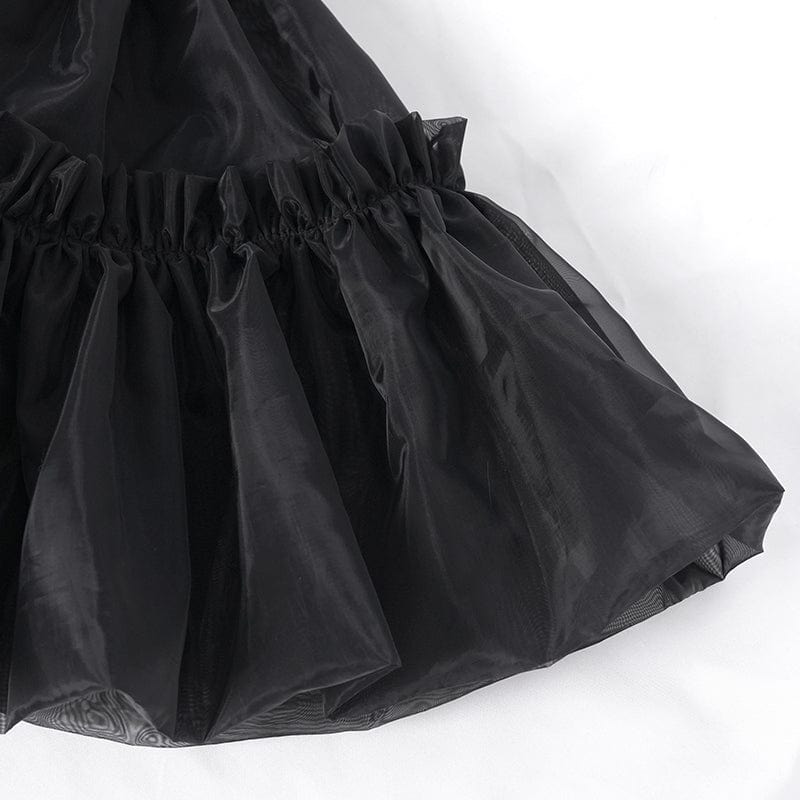 Women's Gothic Ruffled Mesh Bubble Short Skirt