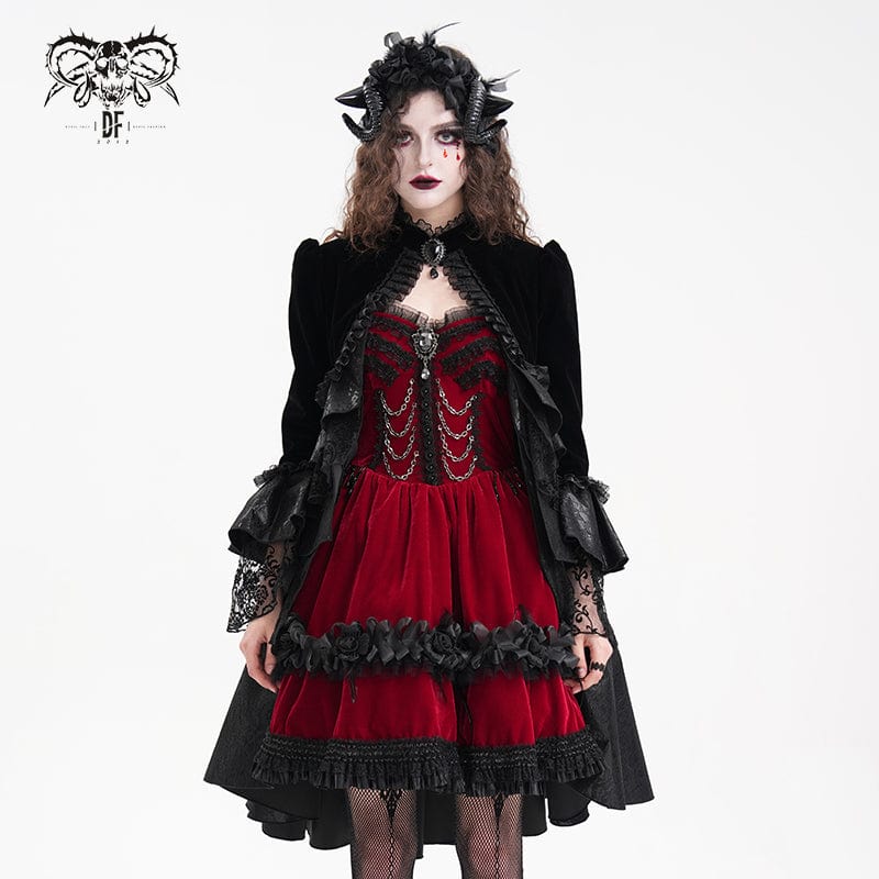 Women's Gothic Ruffled Mesh Lace Jacket
