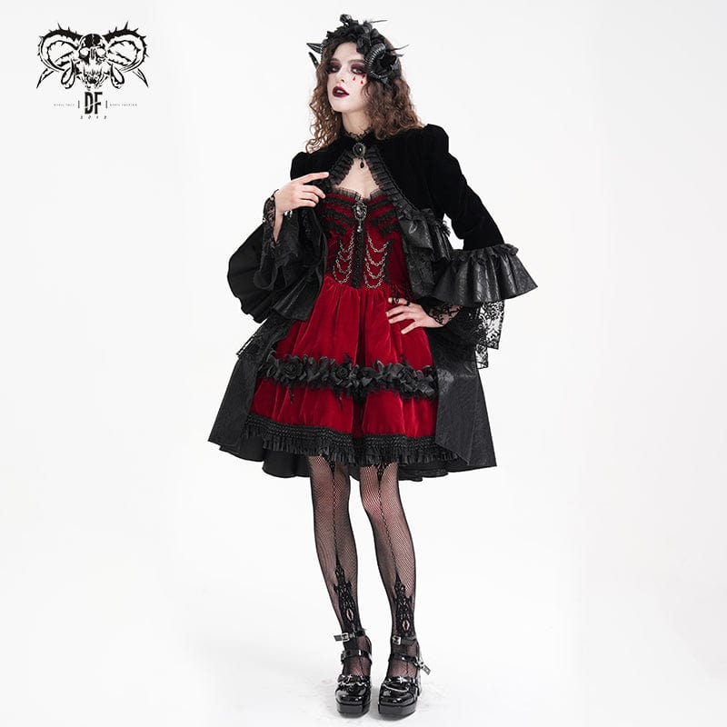 Women's Gothic Ruffled Mesh Lace Jacket