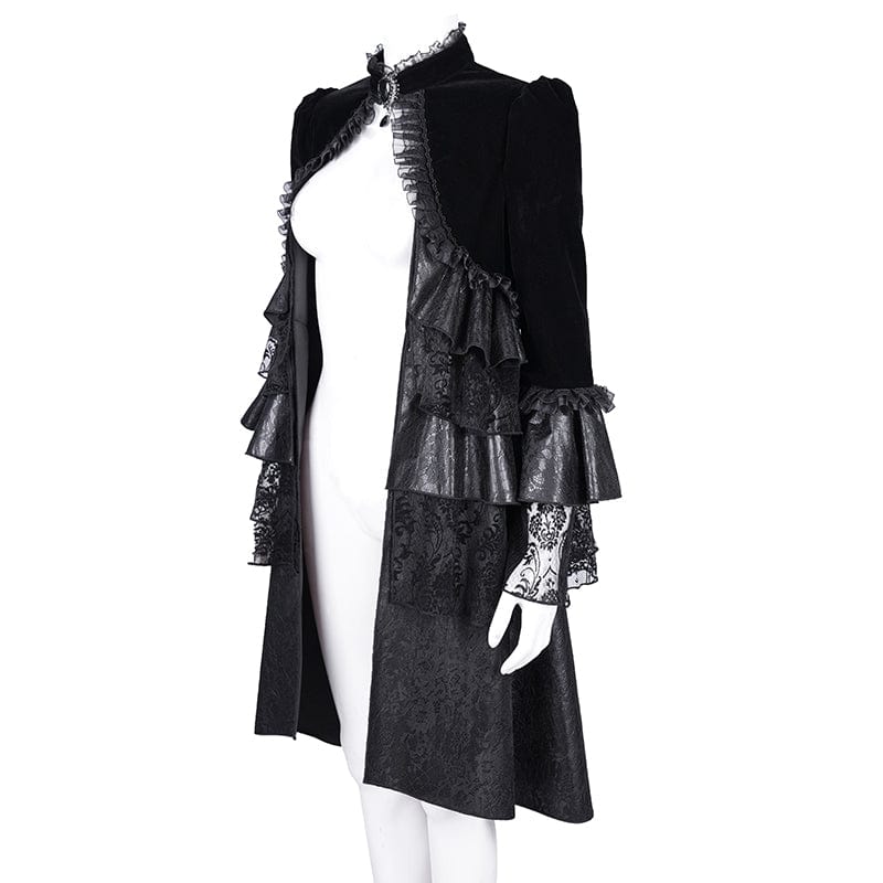 Women's Gothic Ruffled Mesh Lace Jacket