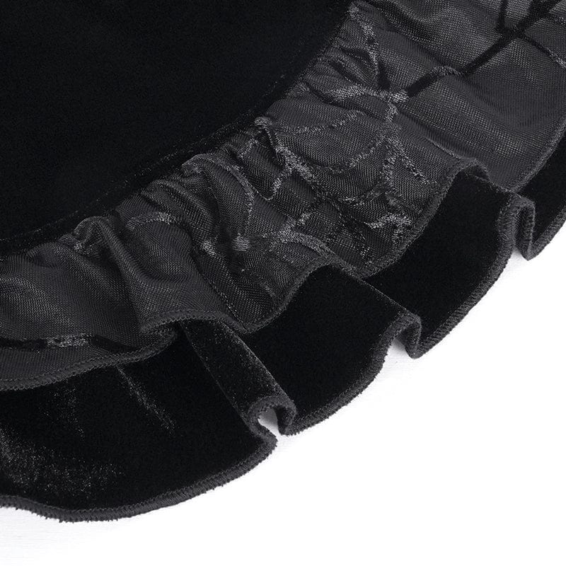 Women's Gothic Ruffled Mesh Plumed Shorts