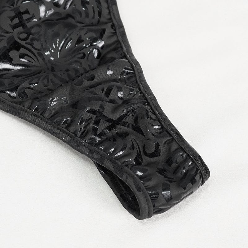 Women's Gothic Strappy Floral Printed Swimsuit