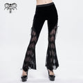 Women's Gothic Strappy Lace Splice Flared Leggings
