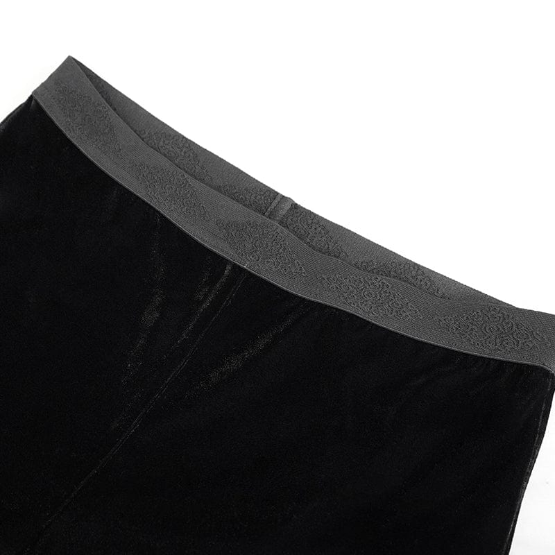 Women's Gothic Strappy Lace Splice Flared Leggings