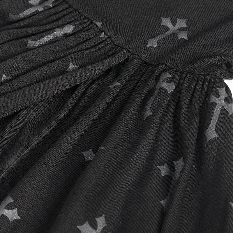 Women's Gothic Strappy Split Maxi Dress with Shorts