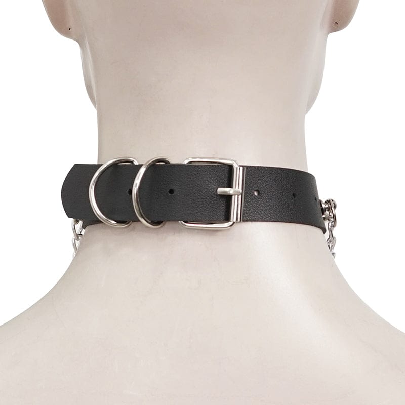 Women's Gothic Studded Tassels Chain Choker
