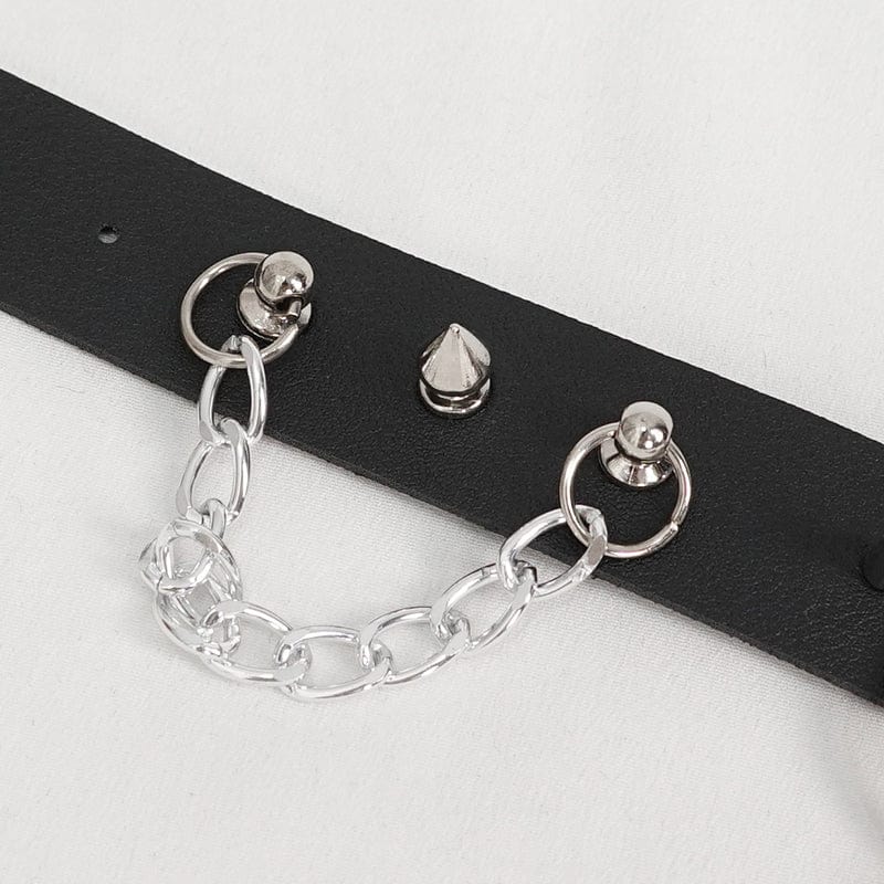 Women's Gothic Studded Tassels Chain Choker