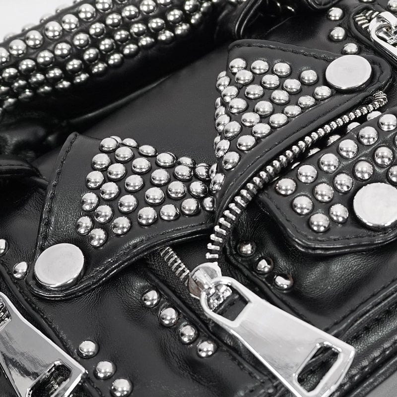 Women's Gothic Turn-down Collar Nailed Bag