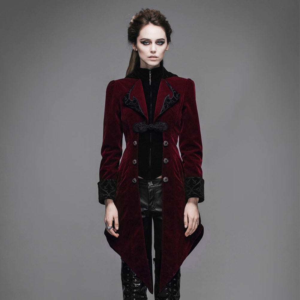 Women's Three Button Vintage Goth Coat