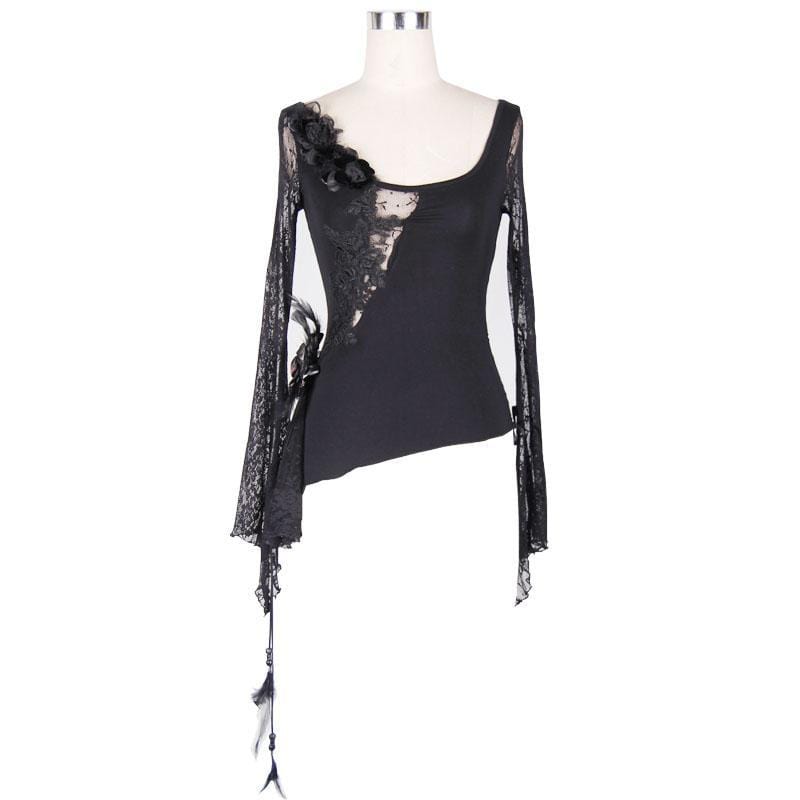 Women's Asymmetric Scoop neck Punk Top