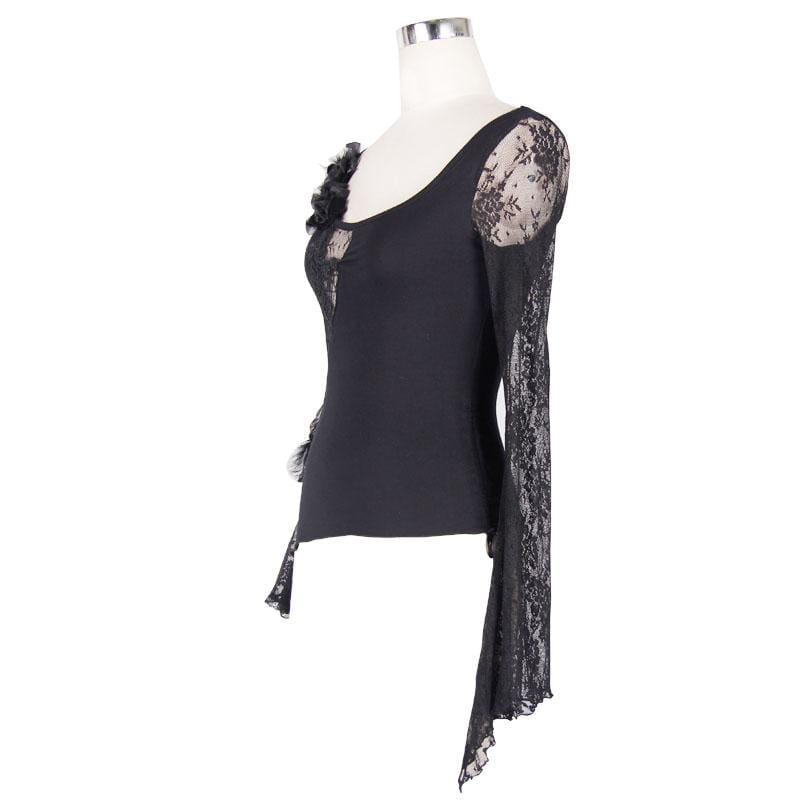 Women's Asymmetric Scoop neck Punk Top