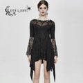 Women's Boat Neck Jacquard Sheer Lace Sleeved Dresses
