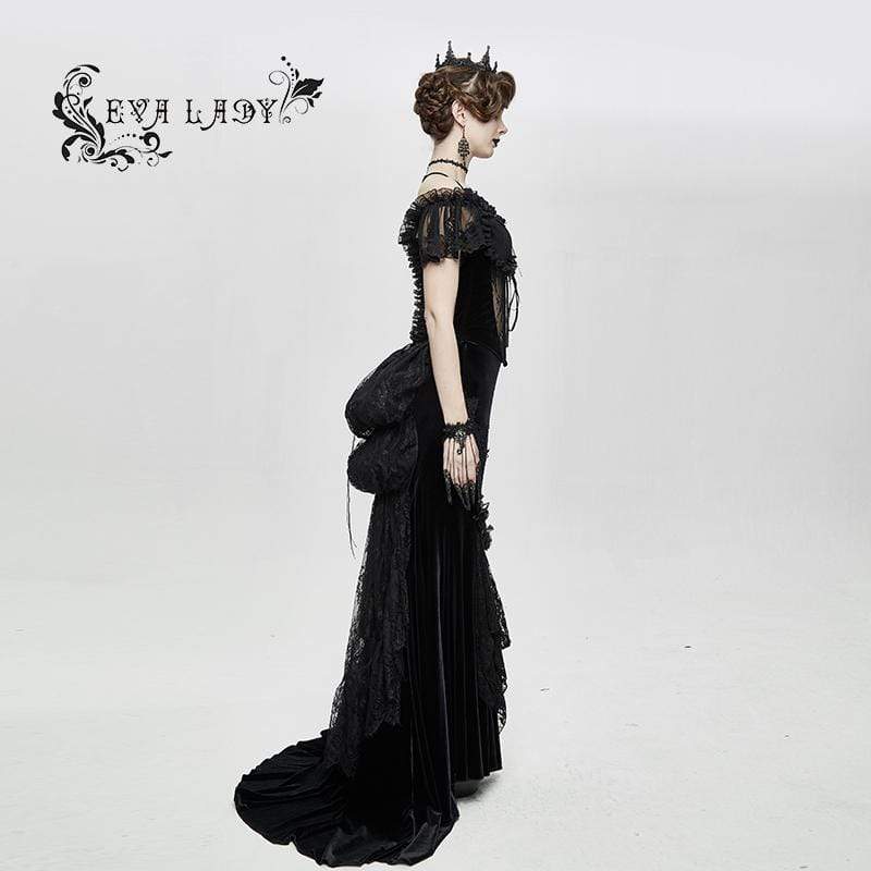 Women's Gorgeous Sheer Floral Lace Ruffled Fitted Corsets With Detachable Hem