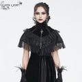 Women's Gothic Lace Splice Velvet Feather Cape